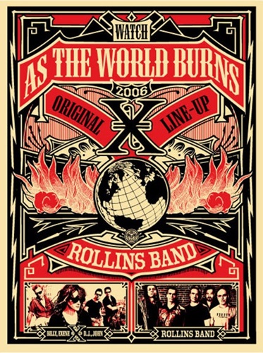 As The World Burns ... Rollins Band And X by Shepard Fairey