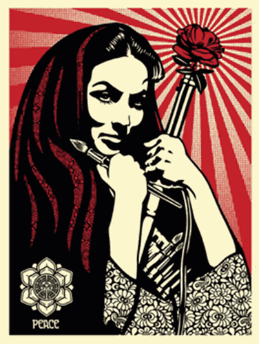 Revolutionary Woman With Brush by Shepard Fairey