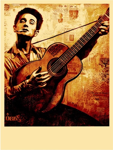 Woody Guthrie Canvas by Shepard Fairey