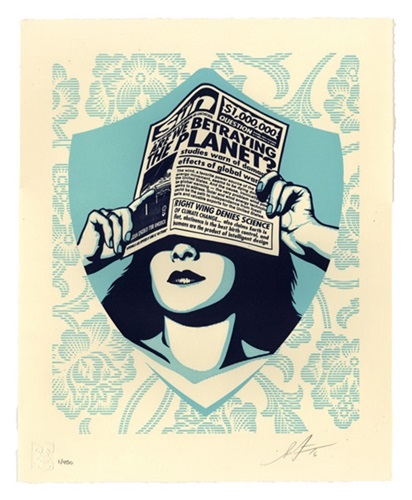 Global Warning Letterpress by Shepard Fairey