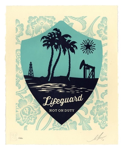 Lifeguard Not On Duty Letterpress by Shepard Fairey