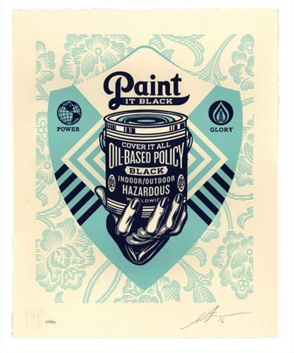 Paint It Black Letterpress by Shepard Fairey