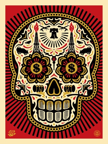 Power & Glory Day Of The Dead Skull (Large Format) by Shepard Fairey