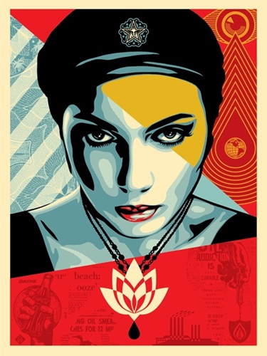 Oil Lotus Woman by Shepard Fairey