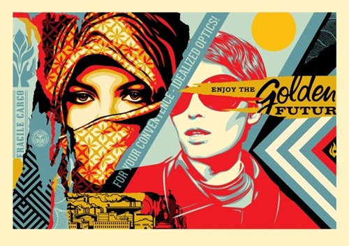 Golden Future - Large Format by Shepard Fairey