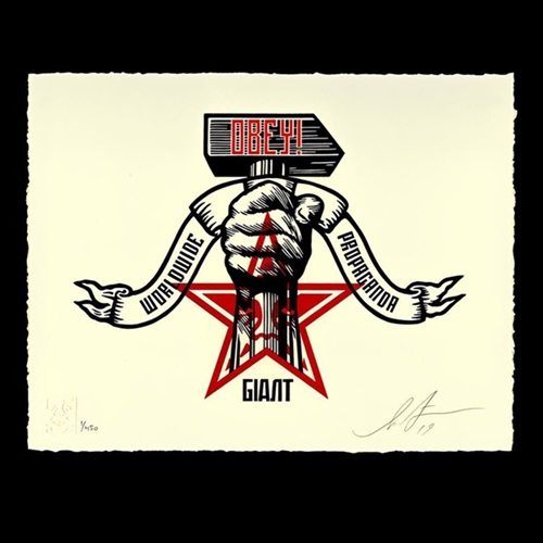 Hammer And Fist Letterpress by Shepard Fairey