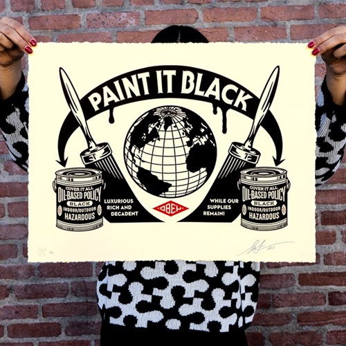 Paint It Black (Large Letterpress) by Shepard Fairey