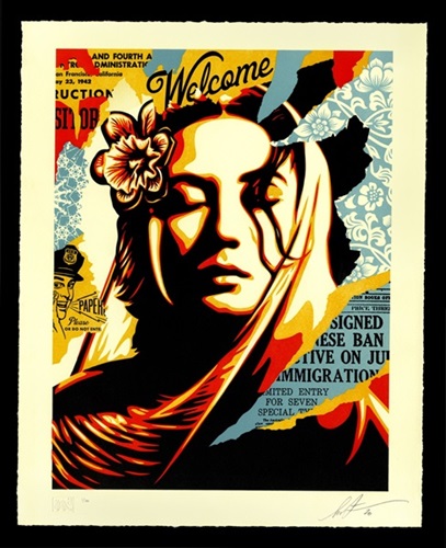Welcome Visitors Letterpress by Shepard Fairey