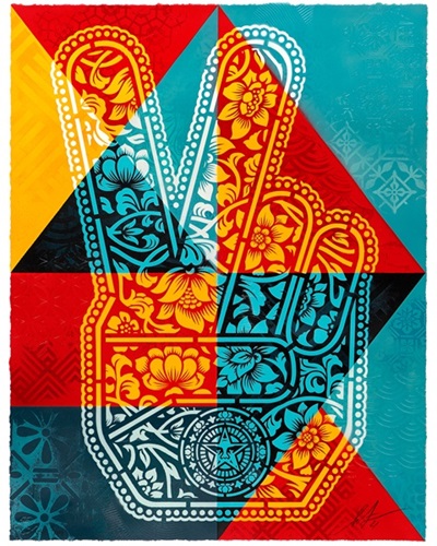 Peace Fingers VSE (Geometric) by Shepard Fairey