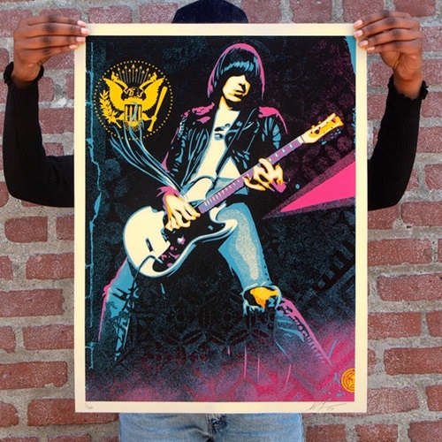 Johnny Ramone Smokin' Strings by Shepard Fairey