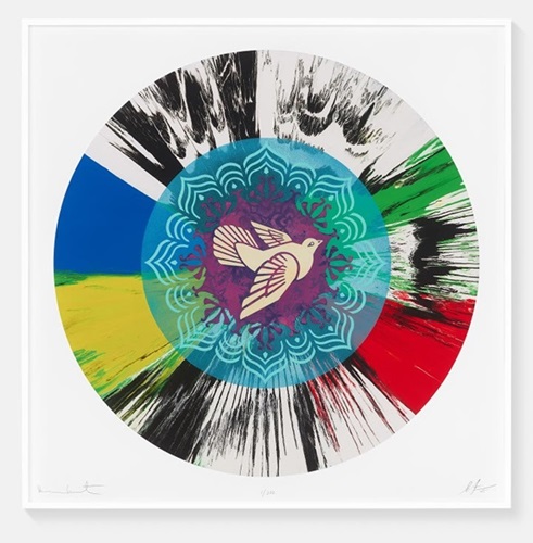 Beautiful Optimistic Peace and Love Dove Spin Painting by Shepard Fairey