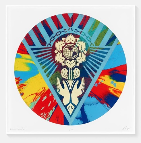 Beautiful Rotating Earth Justice Spin Painting by Shepard Fairey